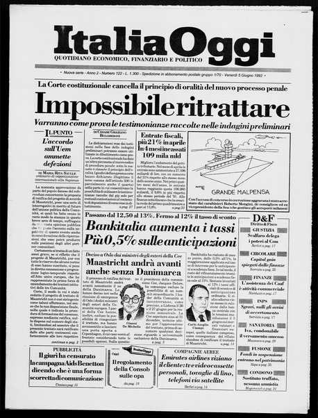 Italia oggi : quotidiano di economia finanza e politica